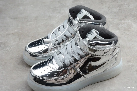 Mid Nike Silver Air Kids 314197-8500 WB Force Metallic 1 0115